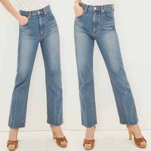 Veronica Beard- Joey Straight Leg High Rise Jeans in Mid Wash Beacon Size 30 - Picture 1 of 9